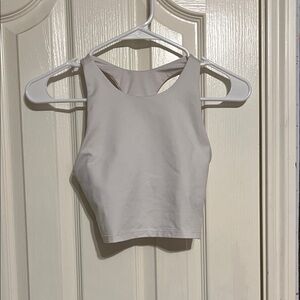 DSG White Double Lined Sports Bra Tank Top Cropped Spandex